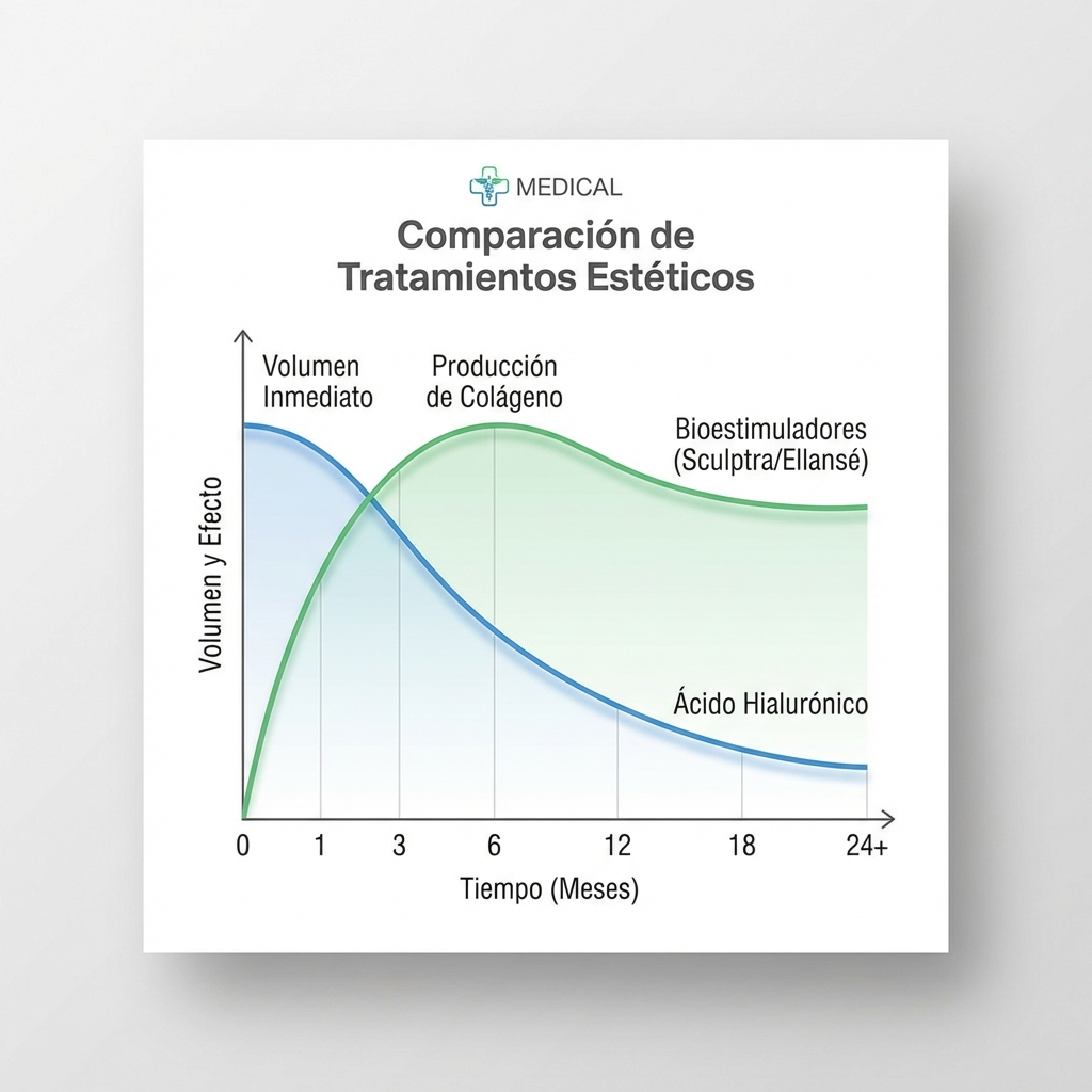 Gráfico explicativo del tratamiento Sculptra® en Clínica Cialo